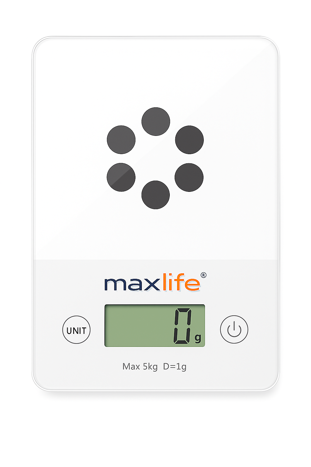 Max Life Digital Scale -Tempered Glass, High Accuracy, Tare, Multi-Unit Measurement Kitchen Scale