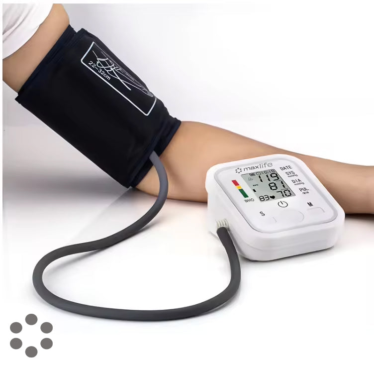 Max Life Portable Upper Arm Digital Blood Pressure Monitor – Smart Voice-Enabled Sphygmomanometer with Large LCD Display, Memory Function & High Accuracy