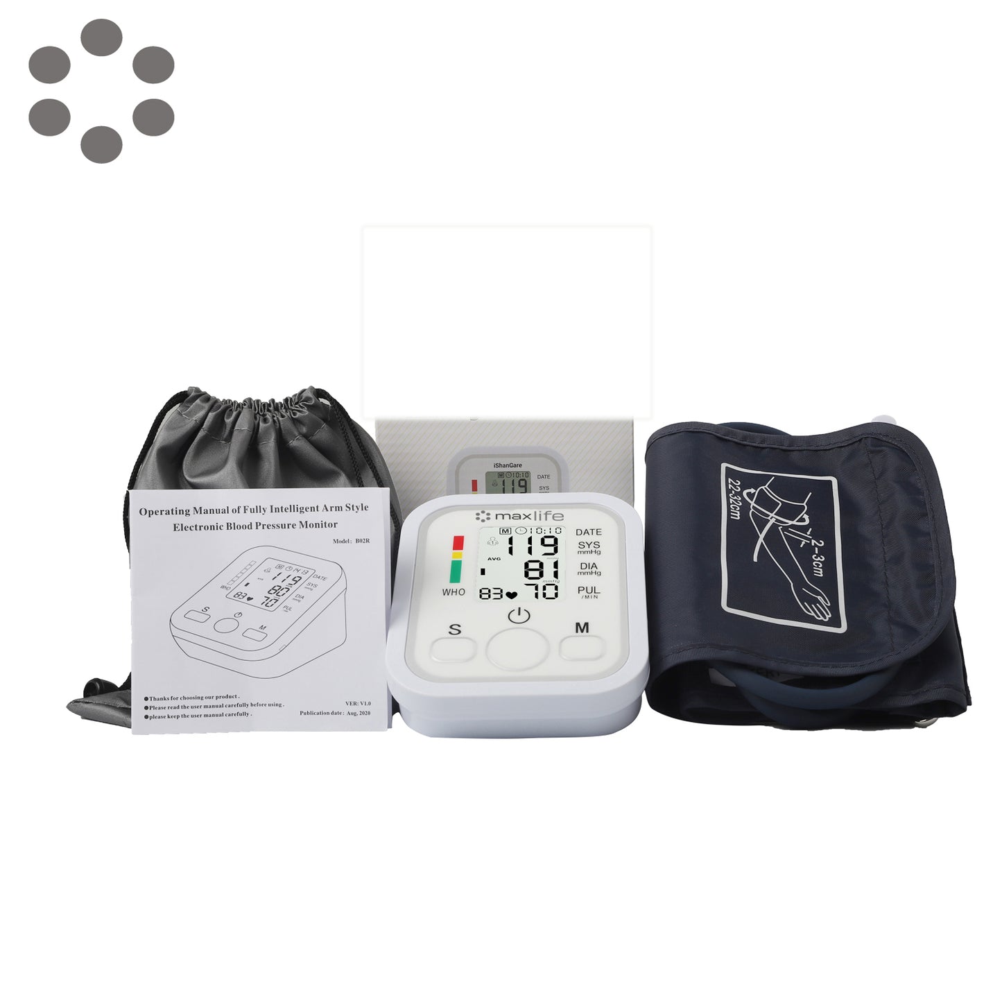 Max Life Portable Upper Arm Digital Blood Pressure Monitor – Smart Voice-Enabled Sphygmomanometer with Large LCD Display, Memory Function & High Accuracy