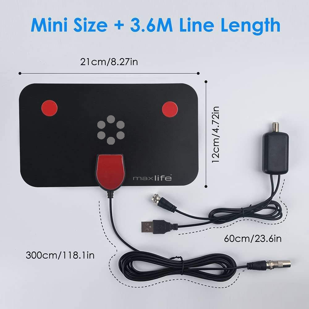 HDTV Digital TV Antenna 4K 1080P, 300 Miles Range, HDTV Vhf Uhf, Watch Free Channels, Antenna + Amplifier