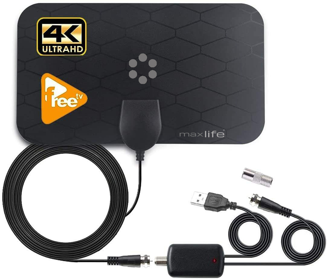 HDTV Digital TV Antenna 4K 1080P, 300 Miles Range, HDTV Vhf Uhf, Watch Free Channels, Antenna + Amplifier