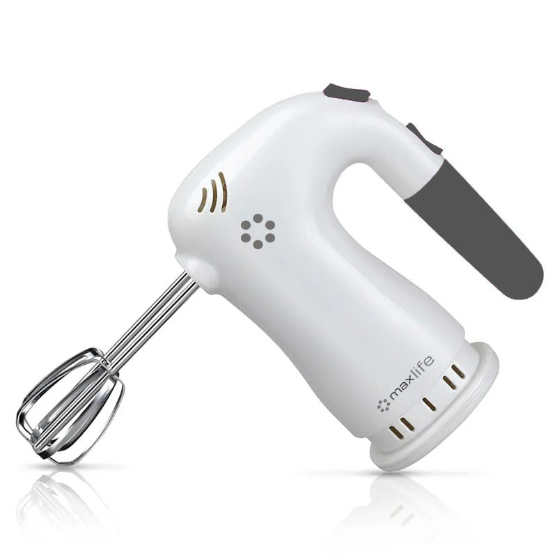 Max Life 5-Speed Electric Hand Mixer, White, With Beater Stand , Superior Power and Efficiency