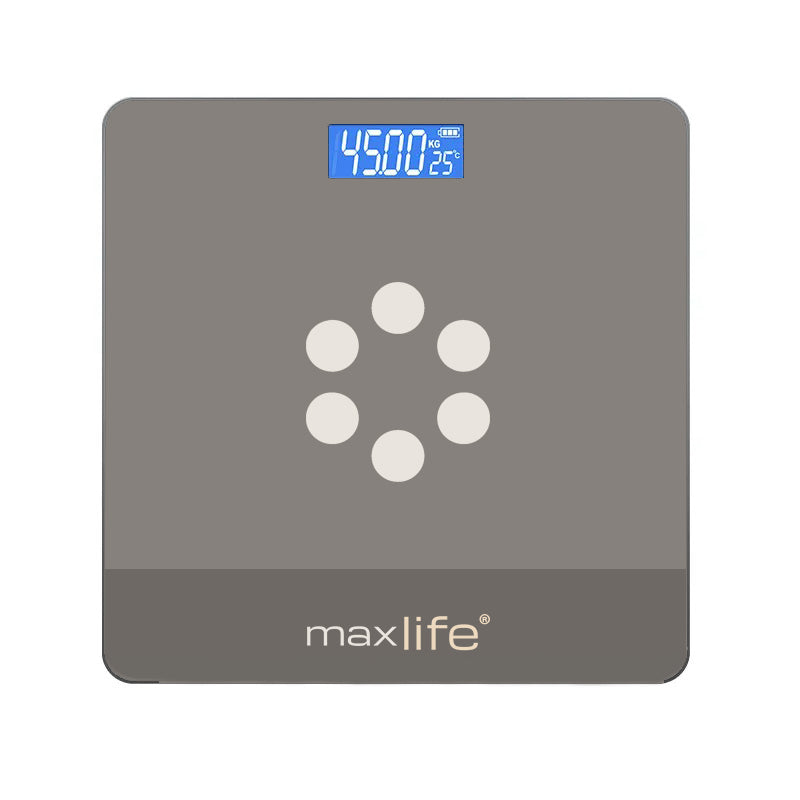 Max Life - Bathroom Scale, Highly Accurate Digital Body Weight Scale, Step-On Technology, LED Display, Sturdy 6mm Tempered Glass, 400lb/180kg
