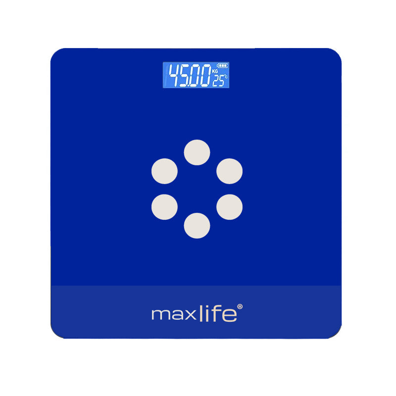 Max Life - Bathroom Scale, Highly Accurate Digital Body Weight Scale, Step-On Technology, LED Display, Sturdy 6mm Tempered Glass, 400lb/180kg