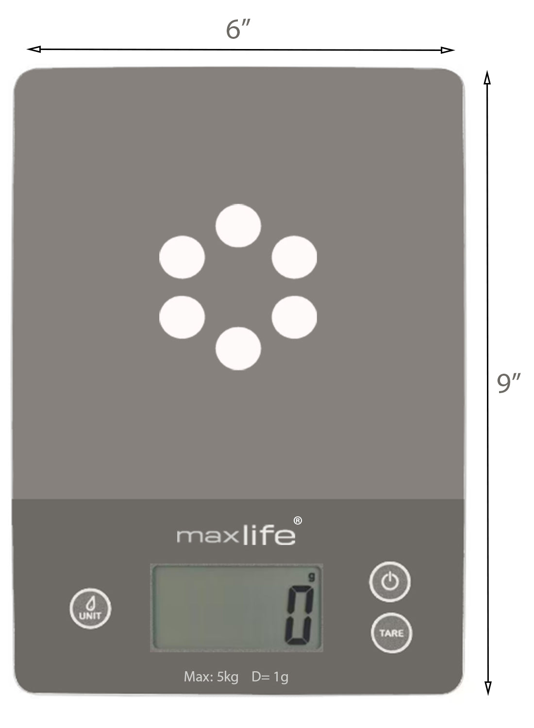 Max Life Digital Scale -Tempered Glass, High Accuracy, Tare, Multi-Unit Measurement Kitchen Scale