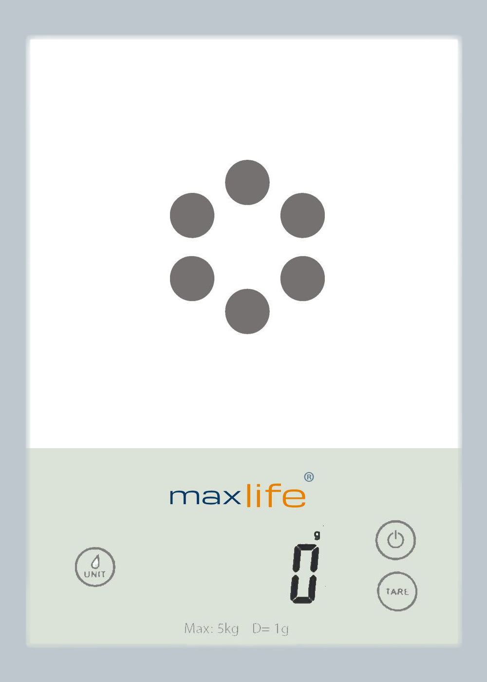 Max Life Digital Scale -Tempered Glass, High Accuracy, Tare, Multi-Unit Measurement Kitchen Scale