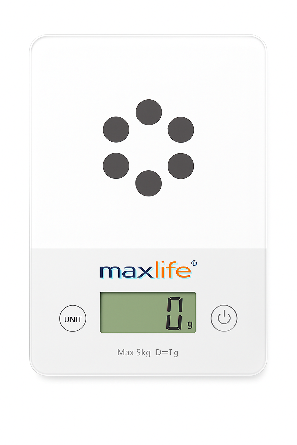 Max Life Digital Scale -Tempered Glass, High Accuracy, Tare, Multi-Unit Measurement Kitchen Scale
