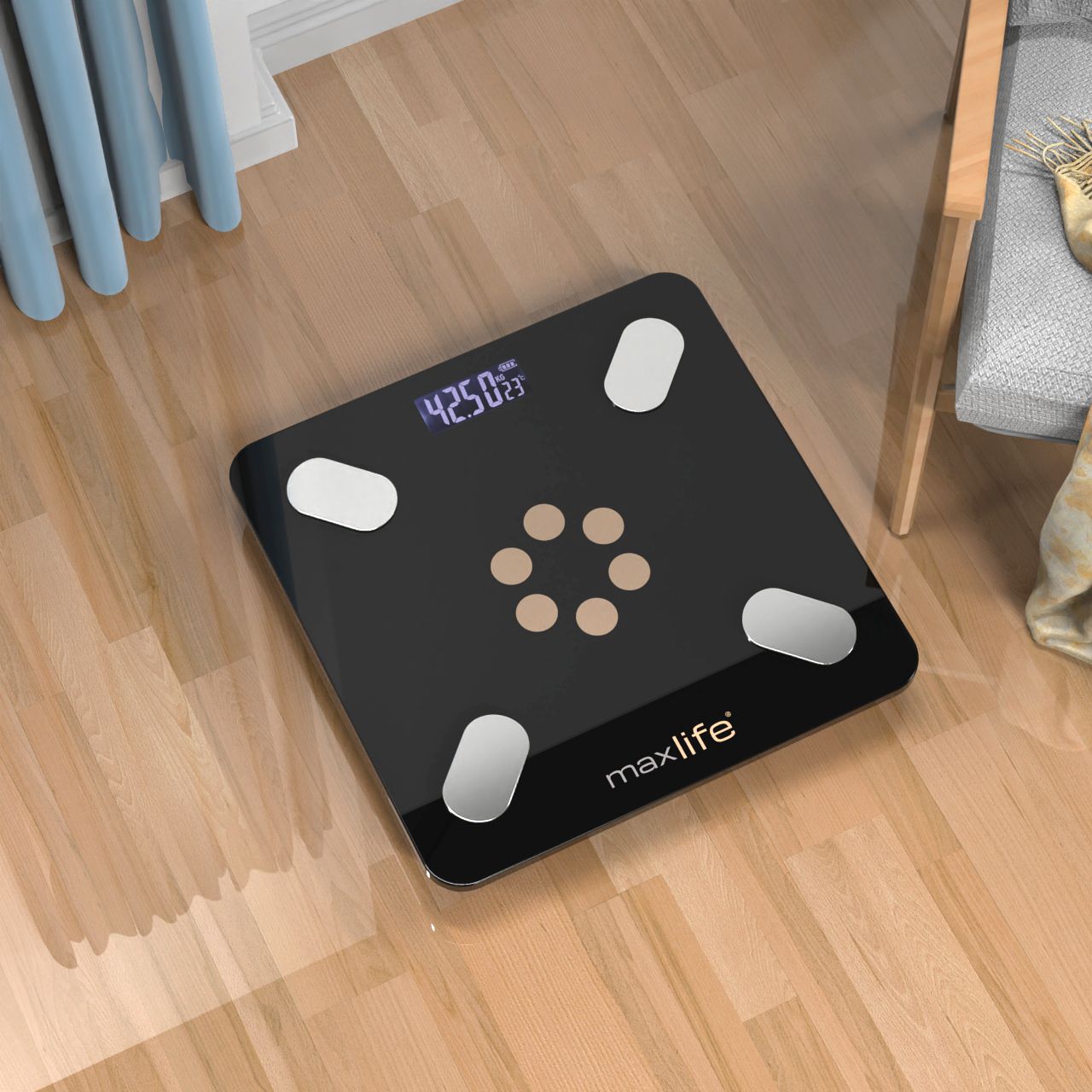 MaxLife Smart Body Fat Scale – Bluetooth Digital Bathroom Scale with OKOK App, Body Composition Analyzer, 400 lbs Capacity, High-Precision, Large LCD Display