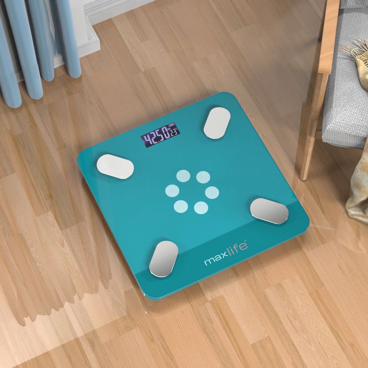 MaxLife Smart Body Fat Scale – Bluetooth Digital Bathroom Scale with OKOK App, Body Composition Analyzer, 400 lbs Capacity, High-Precision, Large LCD Display