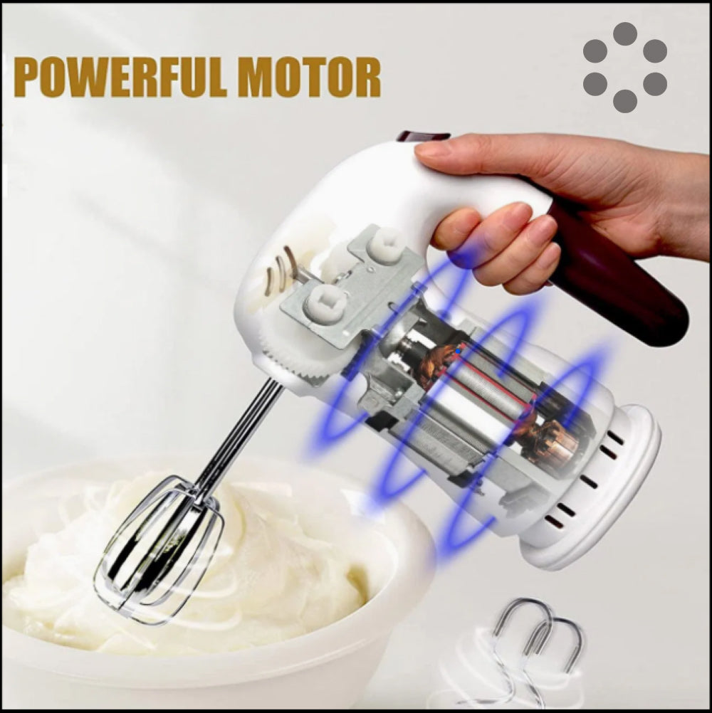 Max Life Electric Hand Mixer, 5 Speed, White, With Snap-On Storage Case