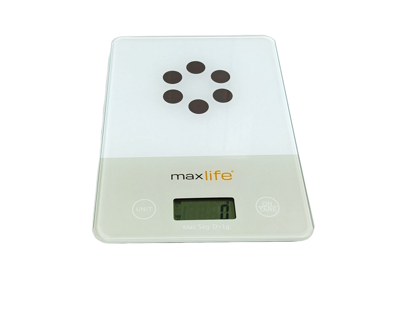 Max Life Digital Scale -Tempered Glass, High Accuracy, Tare, Multi-Unit Measurement Kitchen Scale