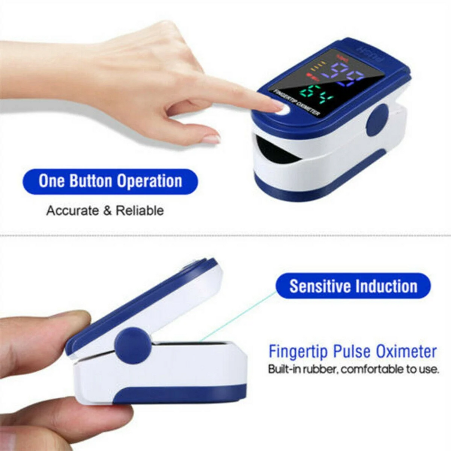 Max Life Fingertip Pulse Oximeter – SpO2 and Heart Rate Monitor for Blood Oxygen Saturation and Real-Time Readings