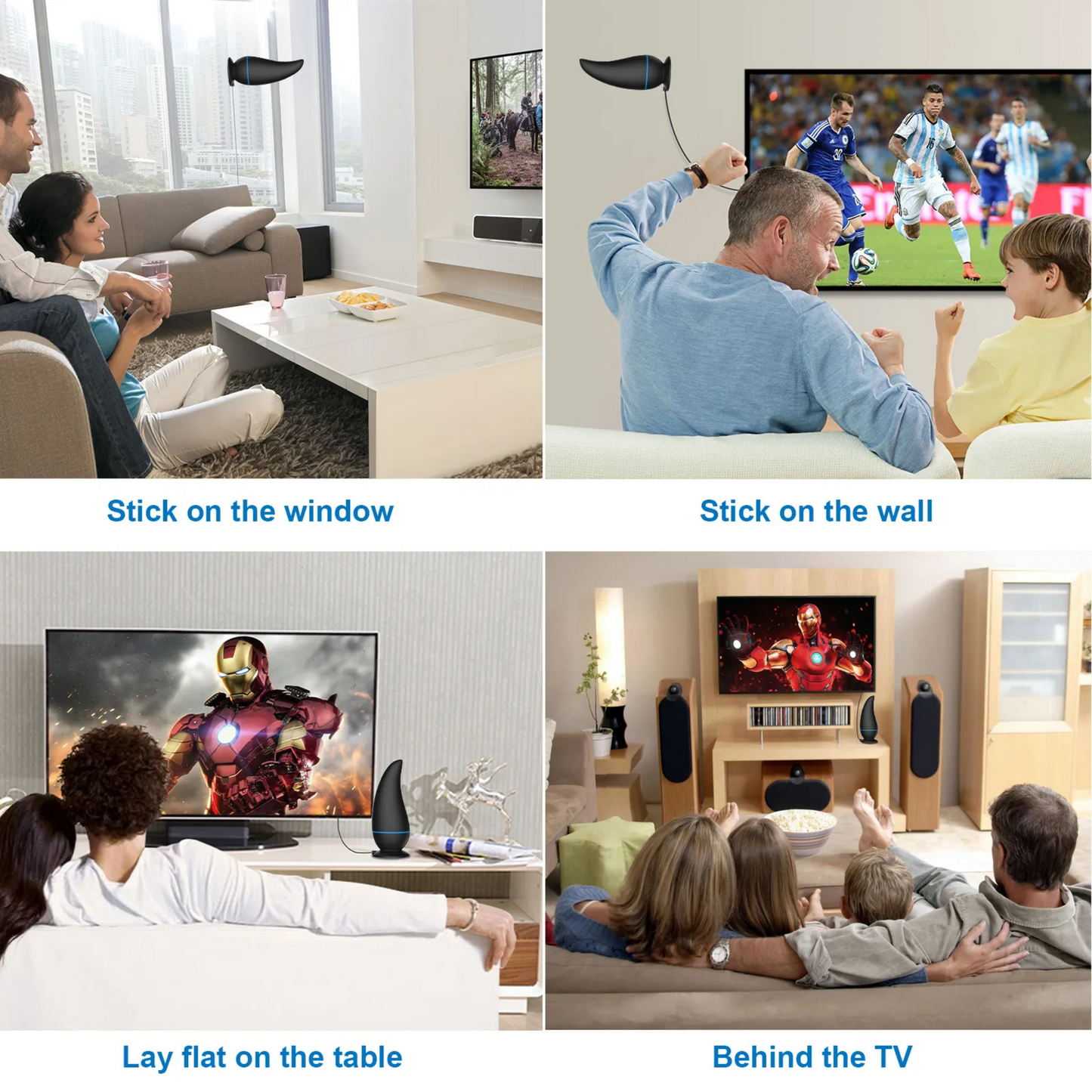 Max Life® - Ultra HDTV Digital TV Antenna 4K 1080P, 300 Miles Range, HDTV Vhf Uhf, Watch Free Channels, Antenna + Amplifier