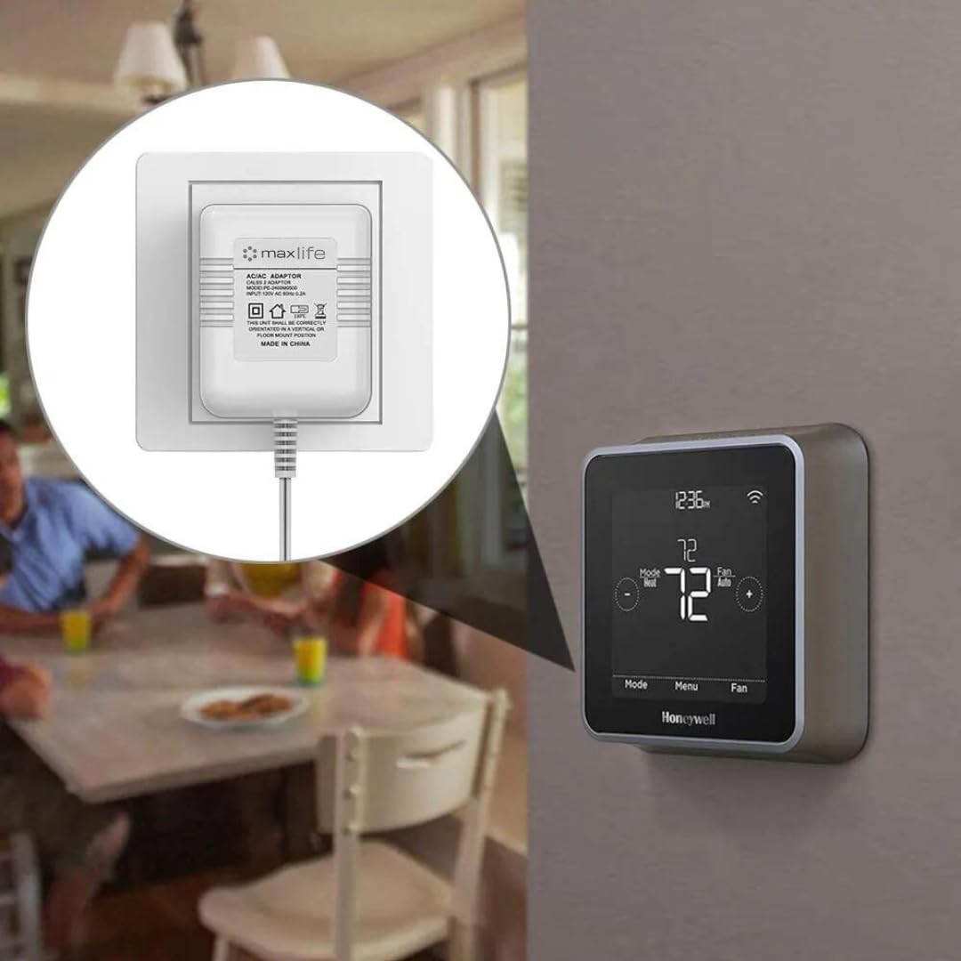 Max Life Common C Wire Adapter AC Transformer 24V 500mA Universal Compatible with WiFi Smart Thermostat and Doorbells. Nest, Ring, Honeywell, Ecobee, Sensi