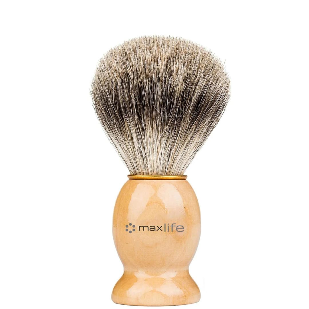 Max Life - Shaving Brush Synthetic Shaving Tool Shave Brush with Hard Wood Handle Synthetic Travel Shave Brush
