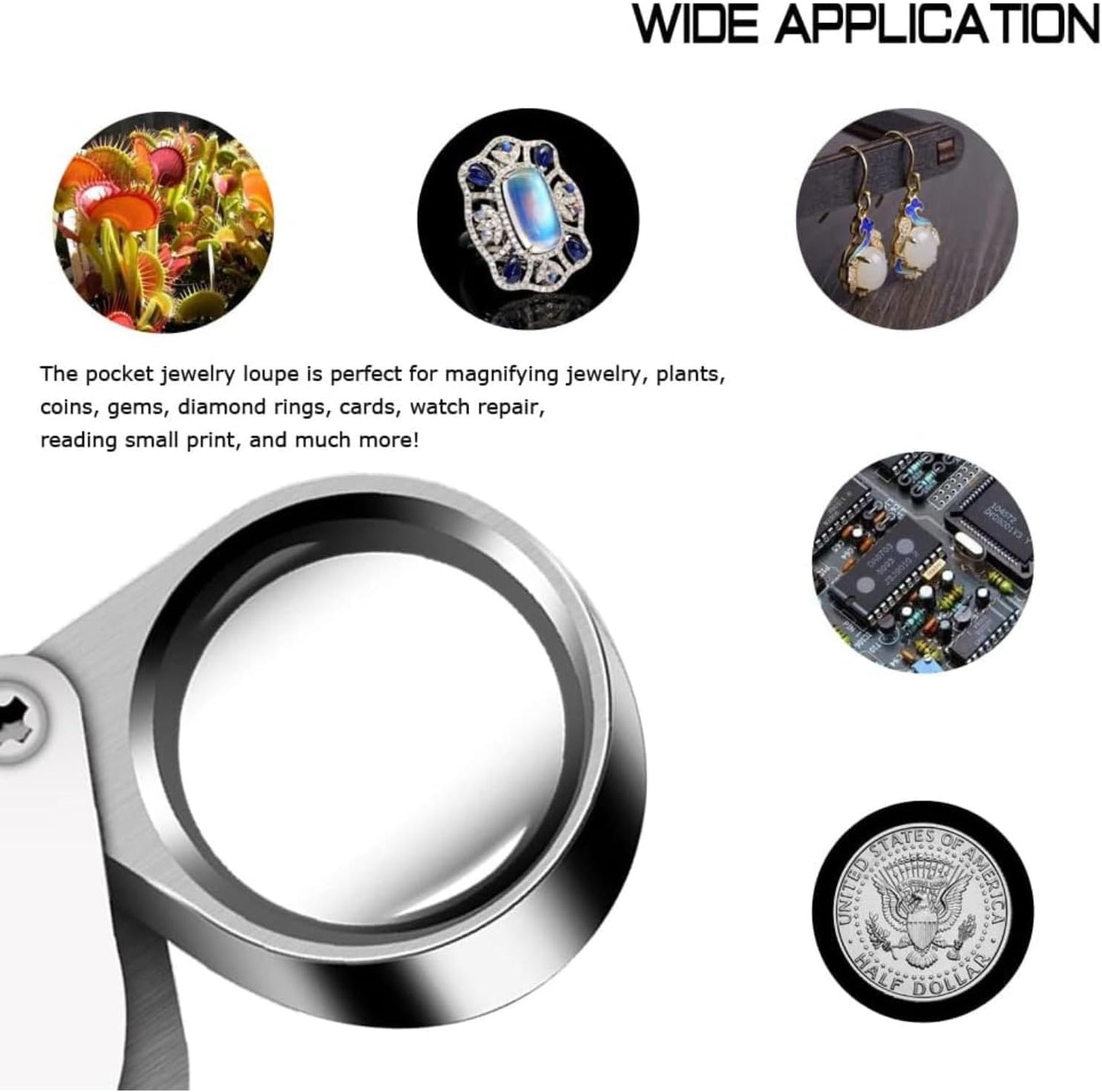Max Life - Magnifying Glass 30x 21mm Jewelers Eye Loupe Magnifier with Case
