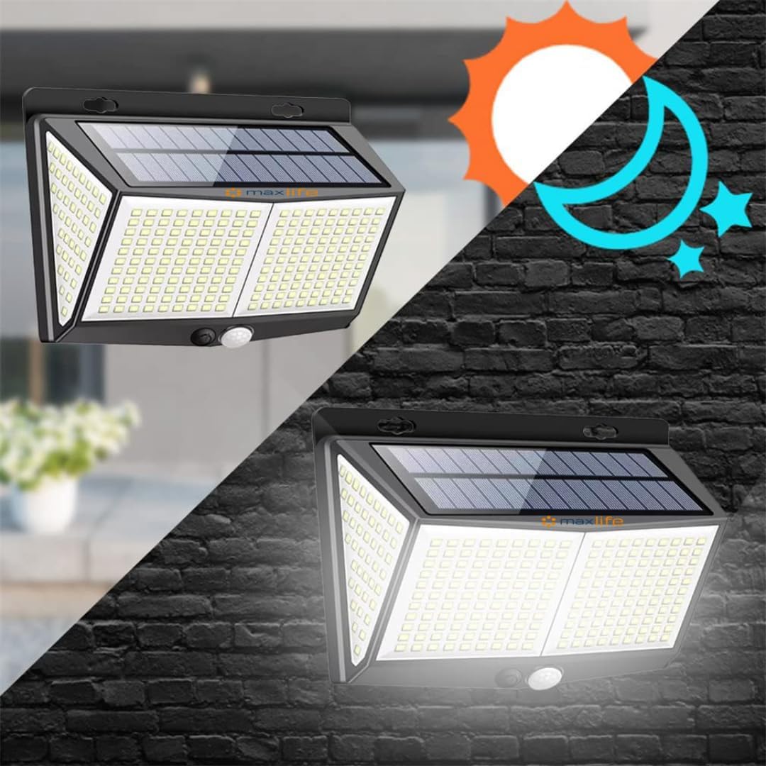 Max Life Solar Power 288 LED Lights PIR Motion Sensor Outdoor Security Lamp Wall