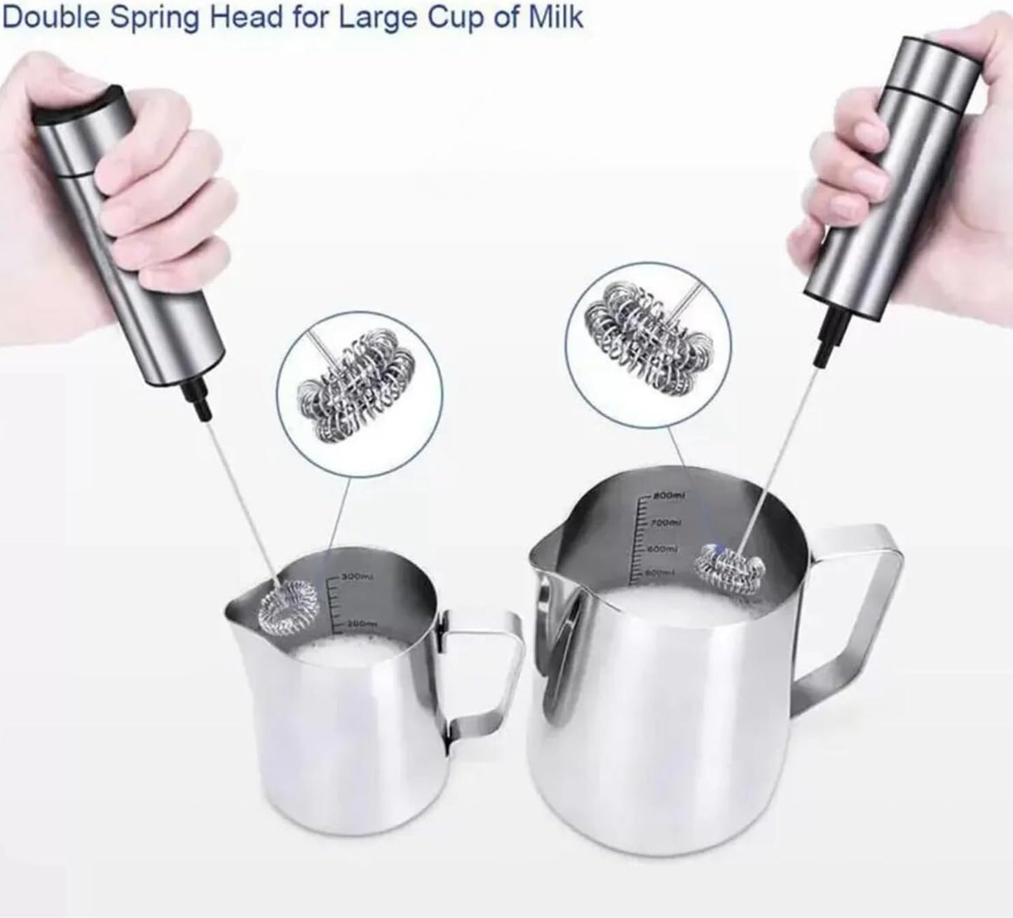 Max Life - Electric Milk Frother Powerful 22000 RPM Motor, Stainless-Steel Drink Foamer Whisk Mixer Stirrer Coffee Eggbeater Cappuccino Latte Maker