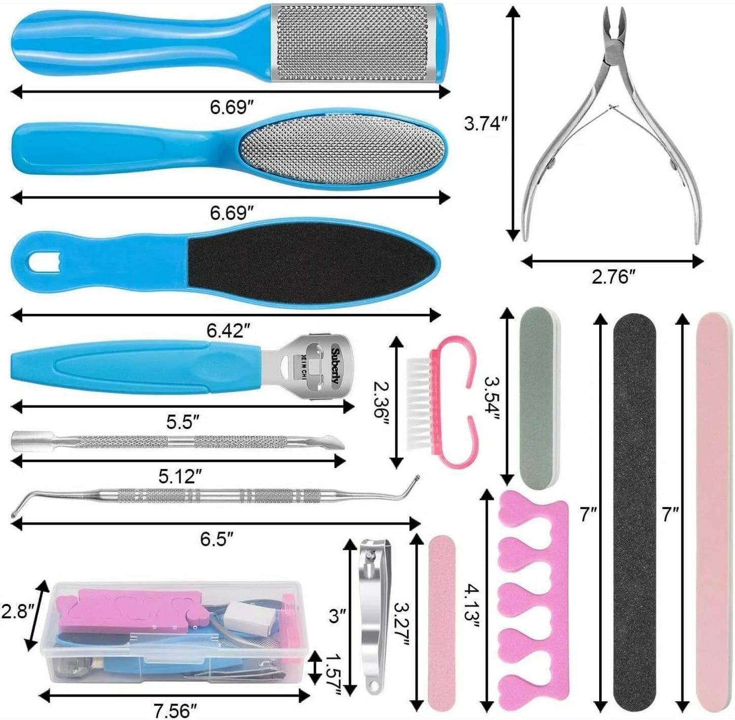Max Life - Professional Stainless Steel Pedicure Tools Set 20 in 1, Foot Care Kit