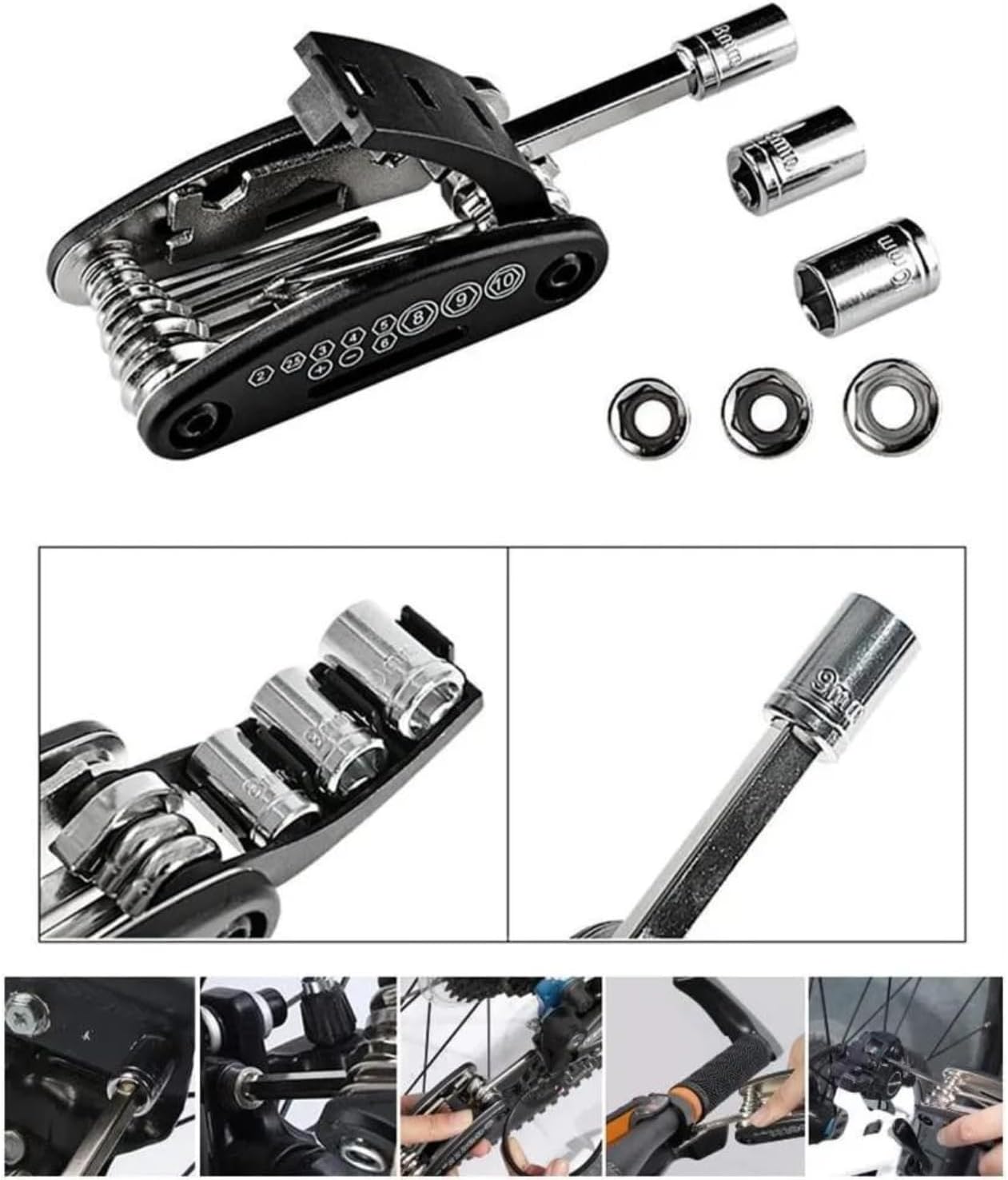 Max Life - Multifunction Bicycle Repair Tools Bike 15 in 1 Maintenance Tools Kits Set, Perfect for Sports and Outdoor Activities