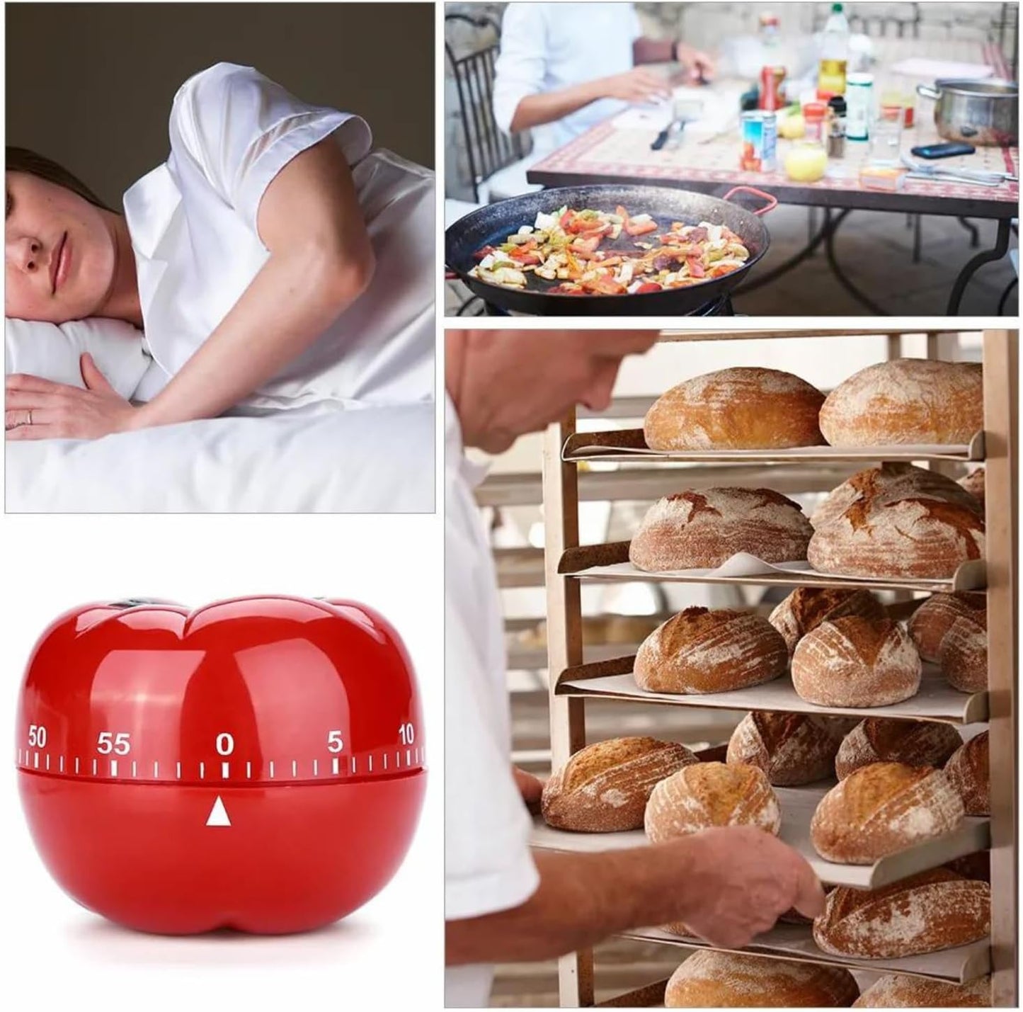 Max Life - Mechanical Kitchen Countdown Timer Tomato Design, 60 Minutes Reminder Alarm