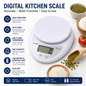 Max Life - Digital Kitchen Scale, Multifunction Food Scale, Diet Food Compact Scale Measures in Gm and OZ, 0.1oz/ 1g Increment, 11lb/5kg