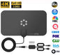 HDTV antenna for indoor use with long range signal reception, compatible with local HD channels, slim lightweight design with coaxial cable included