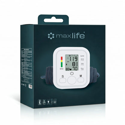 Max Life Portable Upper Arm Digital Blood Pressure Monitor – Smart Voice-Enabled Sphygmomanometer with Large LCD Display, Memory Function & High Accuracy