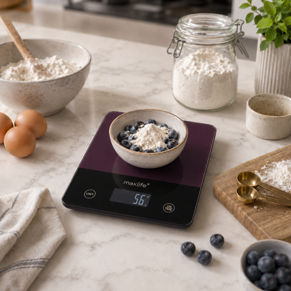 Max Life High Precision Kitchen Scale with Liquid Measurement - Large 10kg / 22lb
