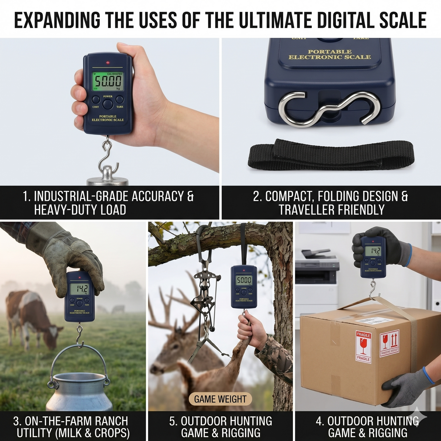Digital Hanging Scale 88lb 40kg Portable Luggage Fishing Baggage Weight Scale LCD Display