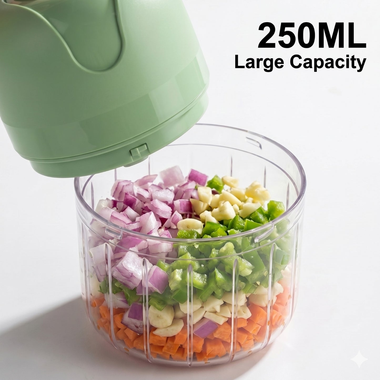 Electric Wireless Garlic Onion Stirring Device Cordless Meat Grinder with USB Charging for Vegetable, Pepper, Onion, Baby Food, Seasoning, Nuts