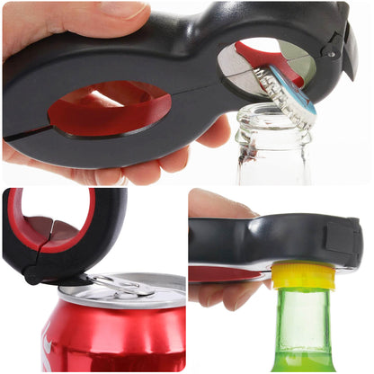 Max Life 6 in 1 Multi Opener Jar Bottle Can Opener for Weak Hands, Non-Slip, Easy Grip for Seniors and Arthritic Hands