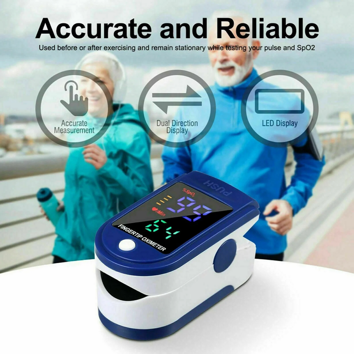 Finger Tip Pulse Oximeter, SpO2 Heart Rate Pulse Oximeter Monitor Blood Oxygen Saturation