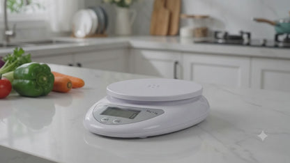 Max Life - Digital Kitchen Scale, Multifunction Food Scale, Diet Food Compact Scale Measures in Gm and OZ, 0.1oz/ 1g Increment, 11lb/5kg