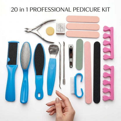 Max Life - Professional Stainless Steel Pedicure Tools Set 20 in 1, Foot Care Kit