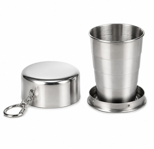 Collapsing Cup, Stainless Steel Folding Cup, for Travel, Portable Retractable Telescopic Collapsible